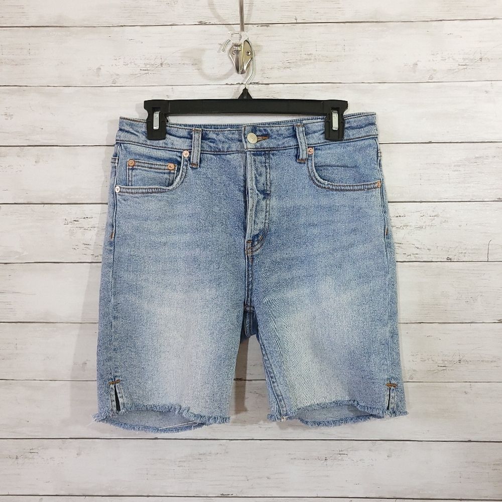 Free People Avery Button Fly High Rise Cut Off Style Bermuda Shorts Size 28 - Picture 7 of 12